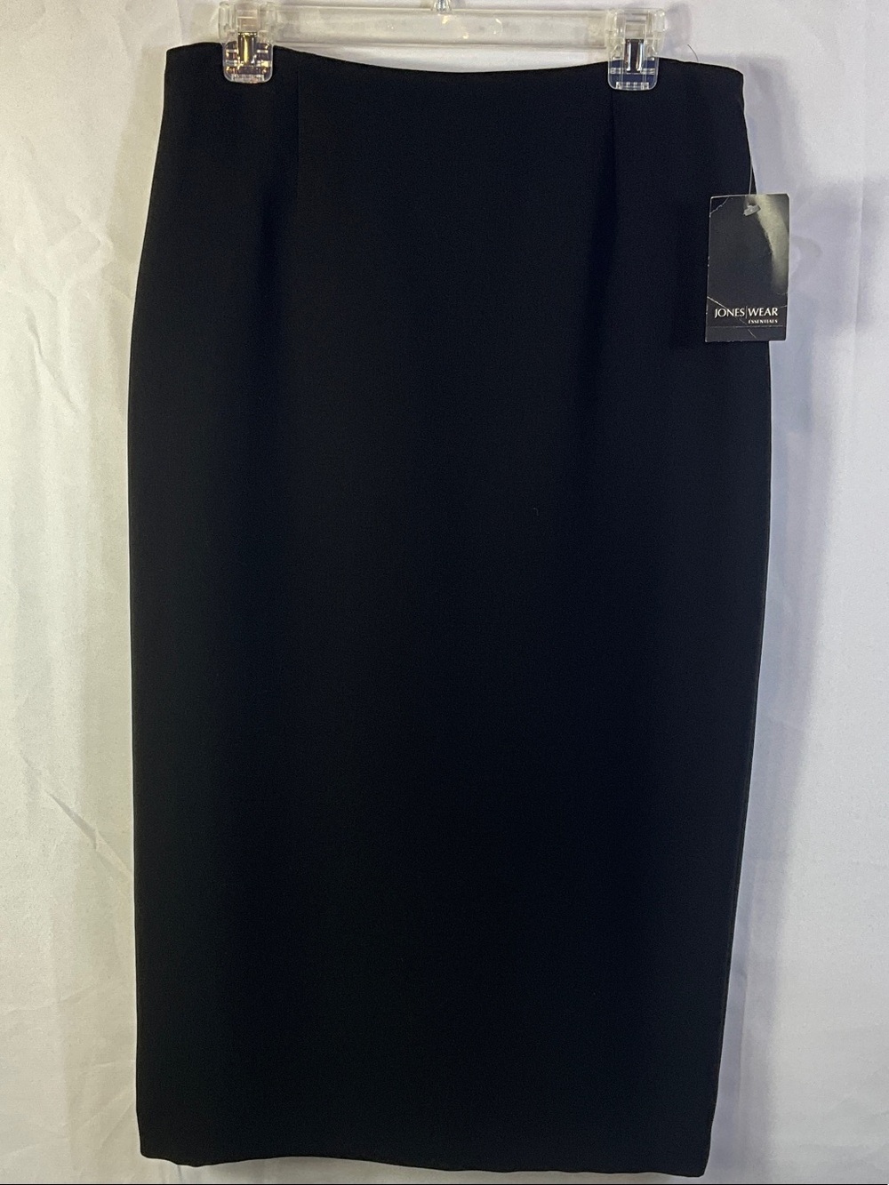 Jones Wear Lined Back Zipper Black Pencil Long Midi Skirt Size 10